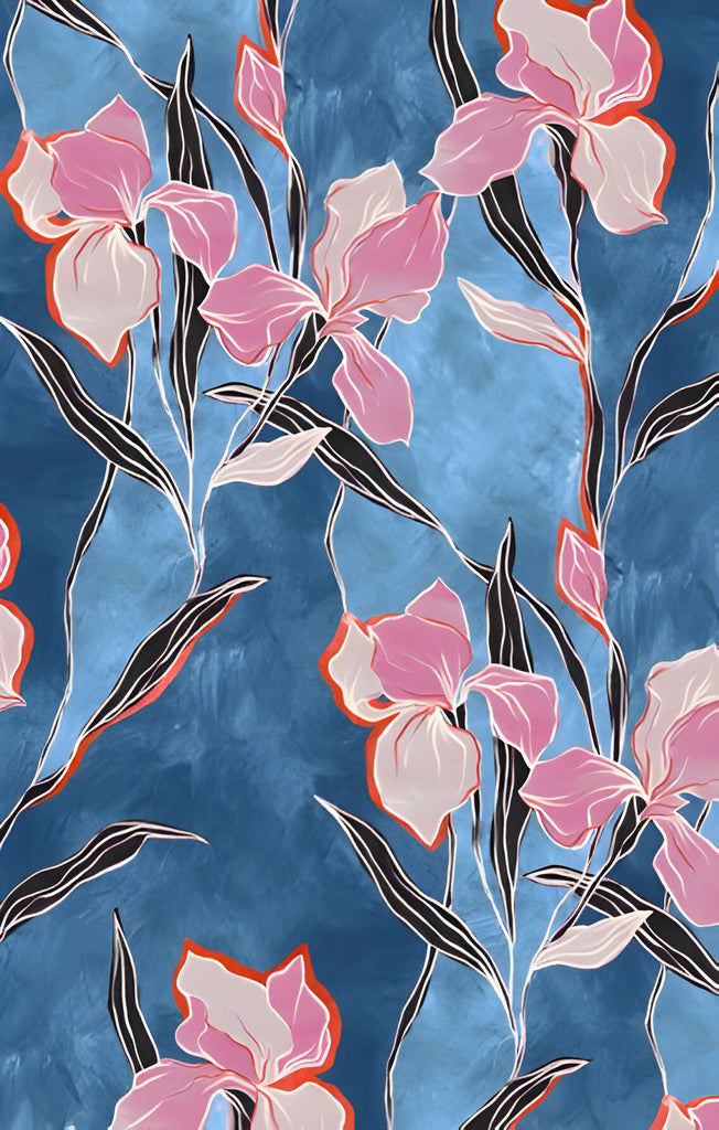 Blues and Pinks Floral Cotton Modal Scarf