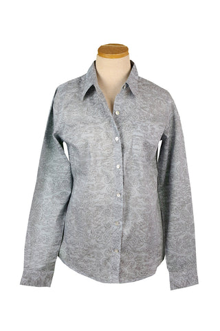 Silver and Gray Clouds Button Down Shirt