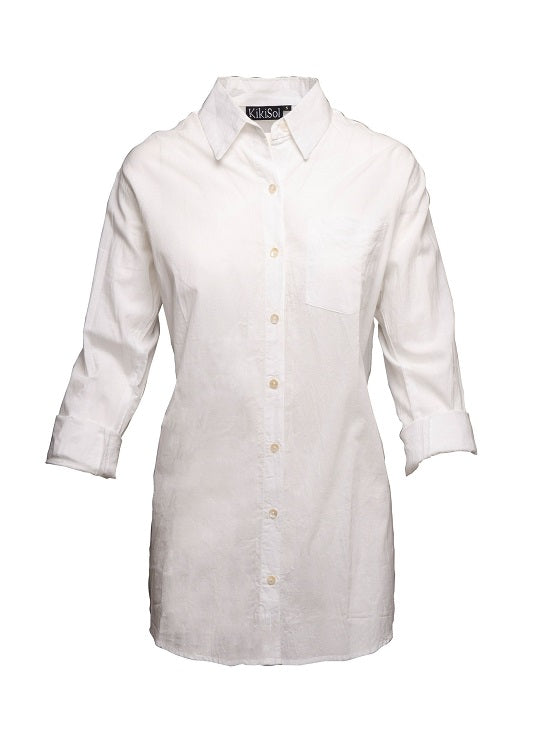 Solid White KikiSol Boyfriend Shirt