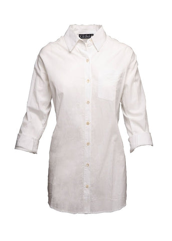 Solid White KikiSol Boyfriend Shirt