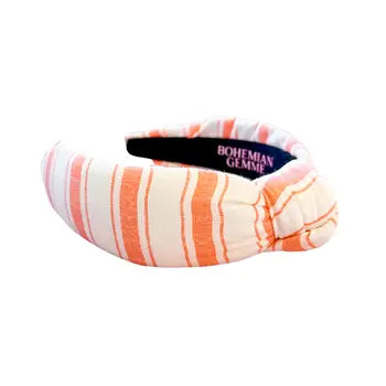 BG Spring/Summer Coral Striped Knotted Headband