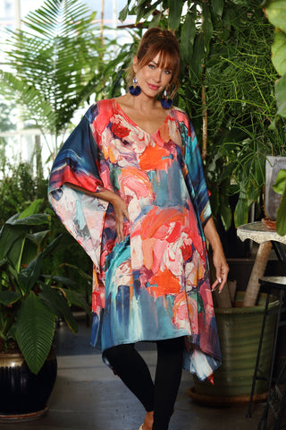 Salmon Abstract Modal Kaftan
