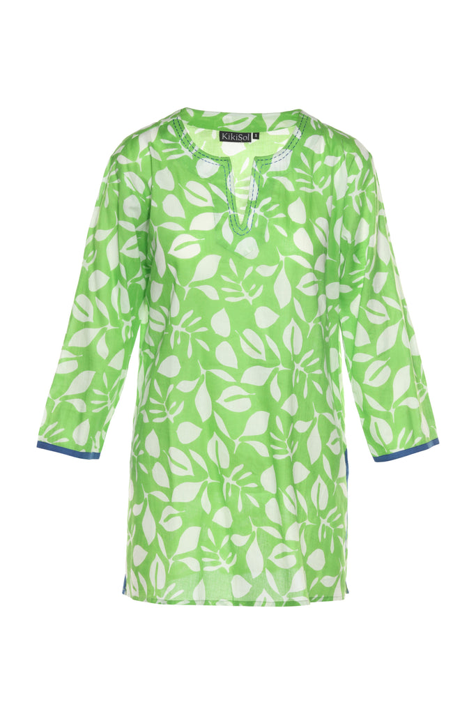 Island Green Twiggy w/ Royal Blue Trim Tunic | shopkikisol Island Green Twiggy w/ Royal Blue Trim Tunic | shopkikisol