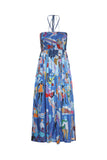Blue Sunbathers Rayon Tube Dress