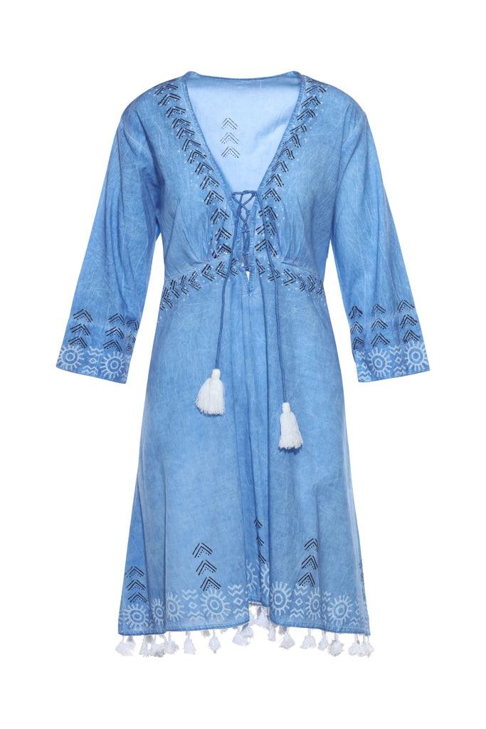 Royal Blue KikiSol Tassel & Tie Cover Up | shopkikisol Royal Blue KikiSol Tassel & Tie Cover Up | shopkikisol