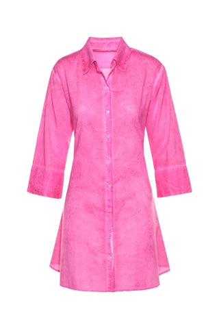 Pink KikiSol Long Button Down Shirt