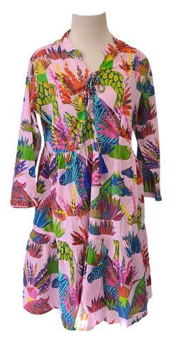 Artisan Safari Beaded Ruffle Dress w/ Tassels