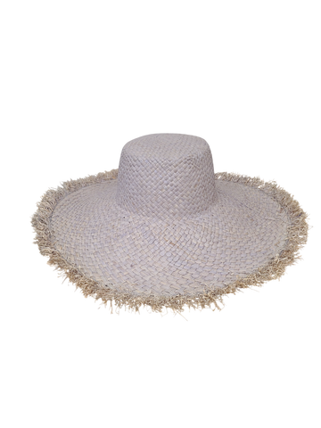 Shebobo 5" Brim Kat Solid Colors Straw Sun Hat Raw Fringe Edge