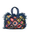 Shebobo Leo Crochet Granny Square Pattern Handbag with Fringe Edge