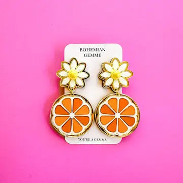 BG Orange Slice Statement Earrings