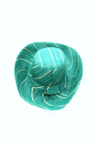 Shebobo Monica 5" Wide Brim Pinstripe Packable Straw Sun Hats