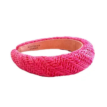 BG Slim Pink Raffia Headband