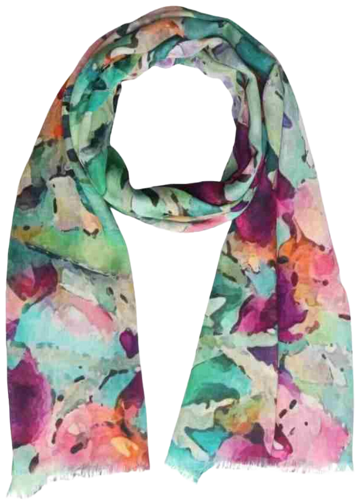 Watercolor Floral Cotton Modal Scarf