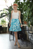 Aqua Petal Rayon KikiSol Skirt w/ Pockets