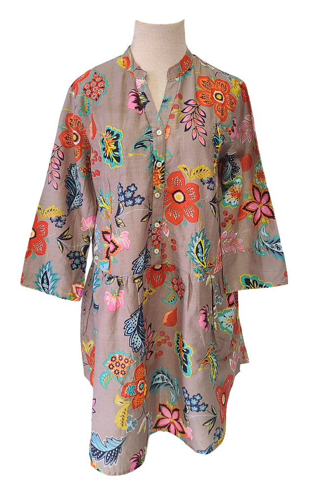 Artisan Gray Celeste Beaded Tunic w/ Pockets