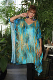 Teal & Gold Abstract Modal Kaftan