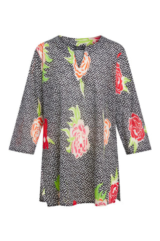 Black Dots Floral Tunic