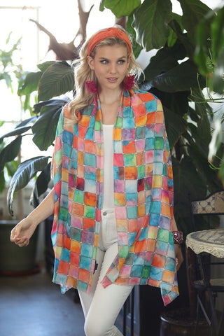 Blocks Cotton Modal Scarf