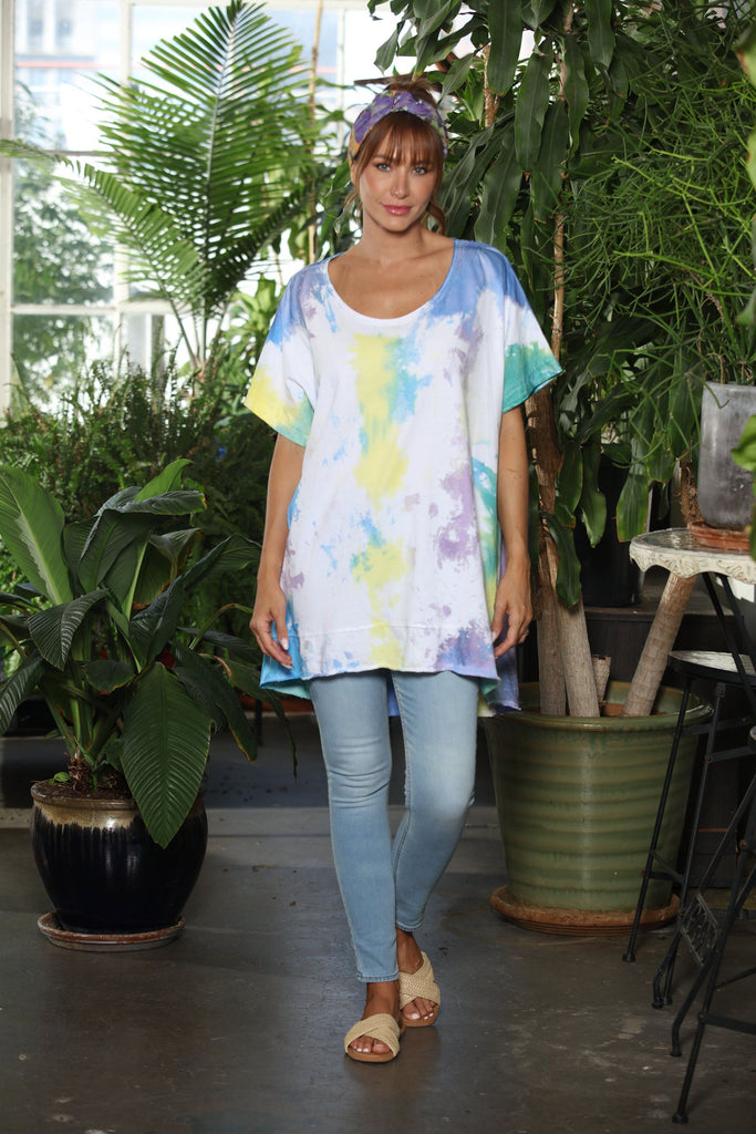 OS Knit Tie Dye Round Neck Tee