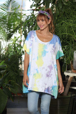 OS Knit Tie Dye Round Neck Tee