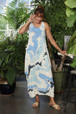 OS Maxi Tie Dye Knit Tank Dress