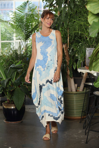 OS Maxi Tie Dye Knit Tank Dress