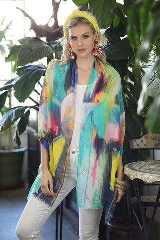Bright Abstract Cotton Modal Scarf