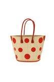 Shebobo Capri Polka Dot Straw Tote Bag