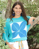 Teal Rubber Plant Knit Tee