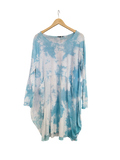 OS Cotton/Linen Long Sleeve Short Tie Dye Top/Dress