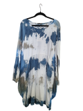 OS Cotton/Linen Long Sleeve Short Tie Dye Top/Dress