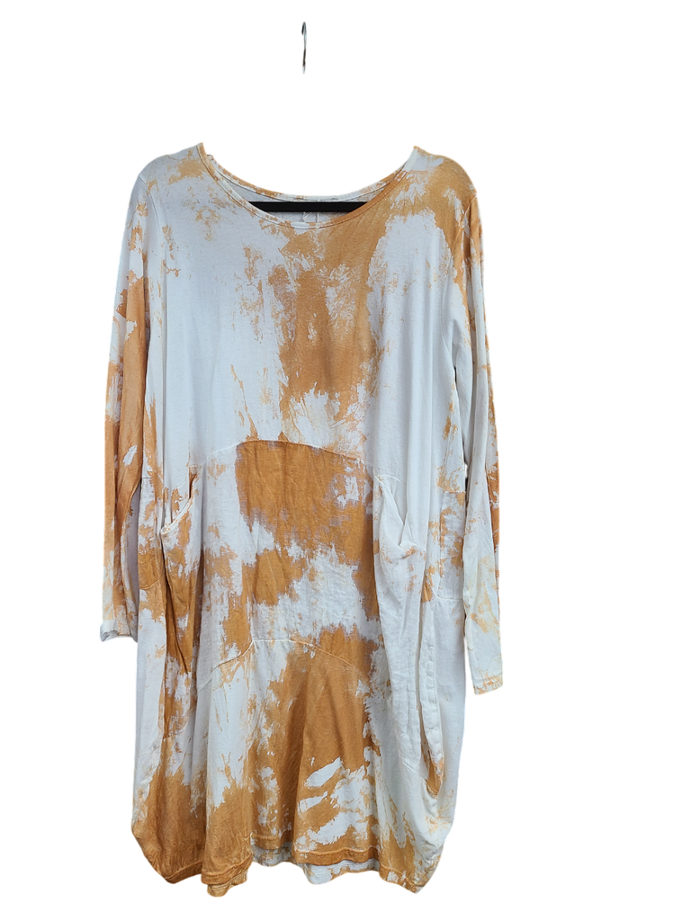 OS Cotton/Linen Long Sleeve Short Tie Dye Top/Dress