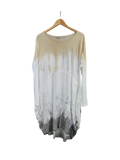 OS Cotton/Linen Long Sleeve Short Tie Dye Top/Dress