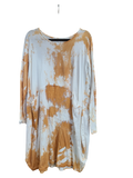 OS Cotton/Linen Long Sleeve Short Tie Dye Top/Dress