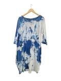 OS Cotton/Linen Long Sleeve Short Tie Dye Top/Dress