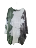 OS Cotton/Linen Long Sleeve Short Tie Dye Top/Dress