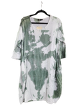 OS Cotton/Linen Long Sleeve Short Tie Dye Top/Dress