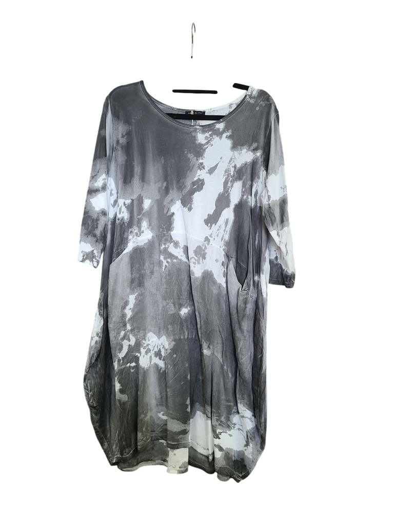 OS Cotton/Linen Long Sleeve Short Tie Dye Top/Dress