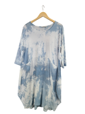 OS Cotton/Linen Long Sleeve Short Tie Dye Top/Dress