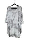 OS Cotton/Linen Long Sleeve Short Tie Dye Top/Dress