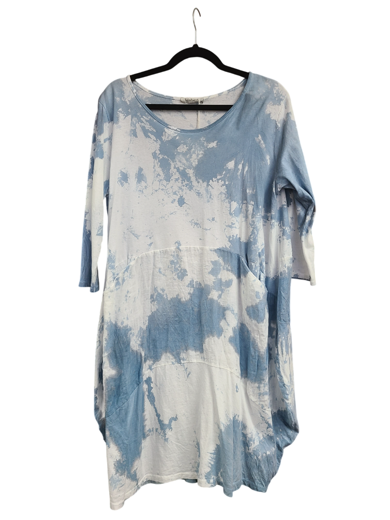 OS Cotton/Linen Long Sleeve Short Tie Dye Top/Dress