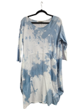OS Cotton/Linen Long Sleeve Short Tie Dye Top/Dress