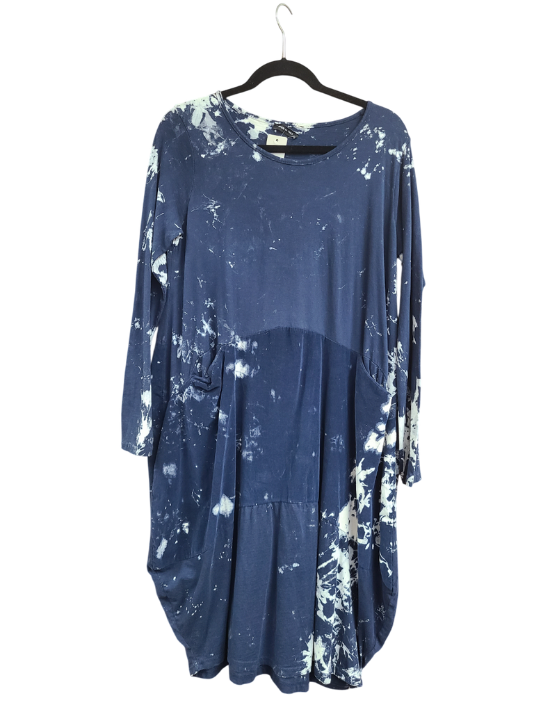 OS Cotton/Linen Long Sleeve Short Tie Dye Top/Dress