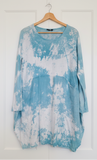 OS Cotton/Linen Long Sleeve Short Tie Dye Top/Dress