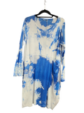 OS Cotton/Linen Long Sleeve Short Tie Dye Top/Dress