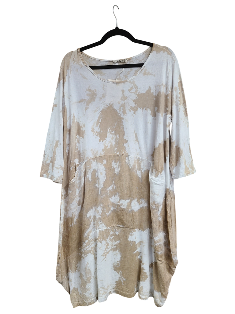 OS Cotton/Linen Long Sleeve Short Tie Dye Top/Dress