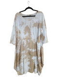 OS Cotton/Linen Long Sleeve Short Tie Dye Top/Dress