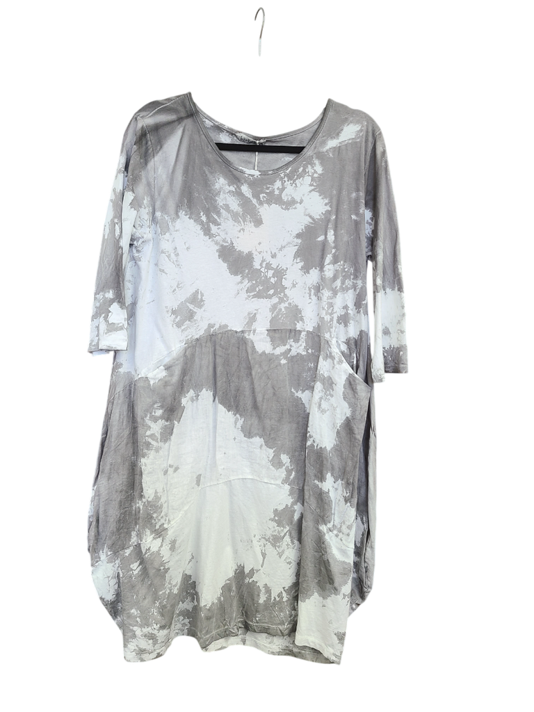 OS Cotton/Linen Long Sleeve Short Tie Dye Top/Dress