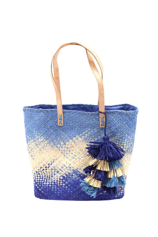 Shebobo Holden Ombre Straw Handbag w/ Tassel Charm Embellishment