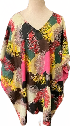 Pink and Yellow Feathers Kaftan